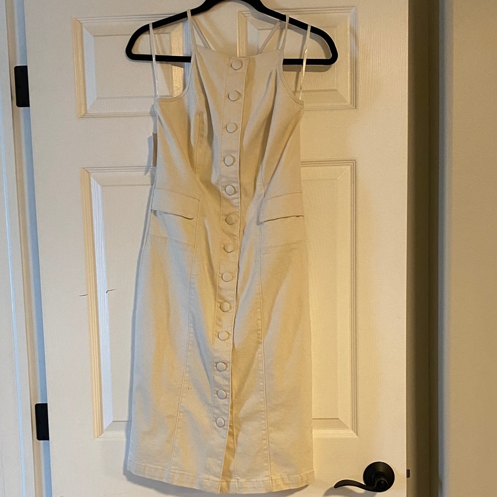 Elegant Cream Button-Down Dress